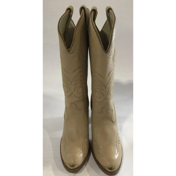 Vintage Acme Cowboy Boots Women's 7.5 M Leather Upper Block Heel 8801 - Picture 2 of 6